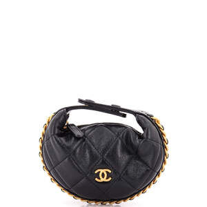 Chanel Extra Mini Chain Around Hobo Pouch Quilted Lambskin